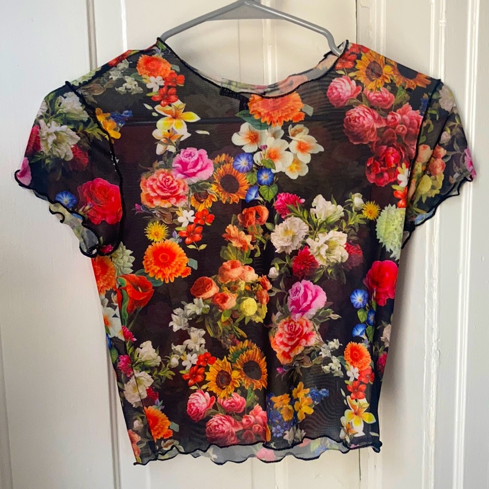 Sheer floral top- never worn.